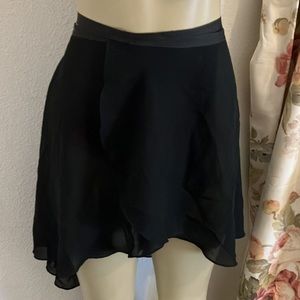 MStevens Black Wrap Polyester Chiffon Ballet Dance Skirt